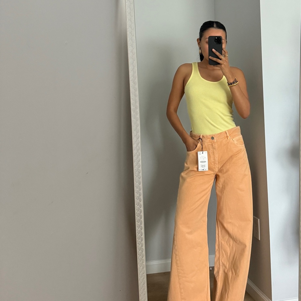 Zara Peach Flare Jeans